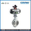 pneumatic flange connection 6" inch three eccentric butterfly valve